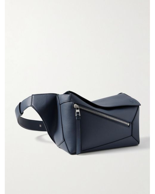 Loewe Blue Puzzle Edge Small Leather Belt Bag for men