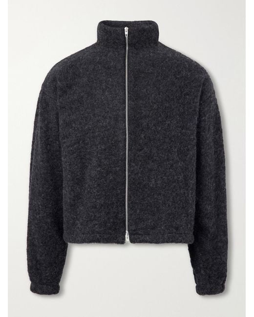 Jil Sander Blue Brushed Wool-Blend Blouson Jacket for men