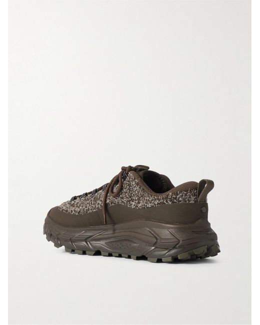 Hoka One One Brown Tor Summit Rubber-Trimmed Textured-Suede And Mesh Sneakers for men