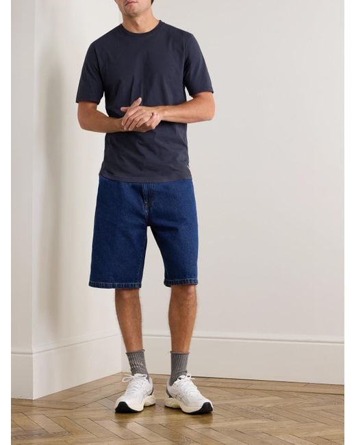 Folk Blue Assembly Cotton-Jersey T-Shirt for men