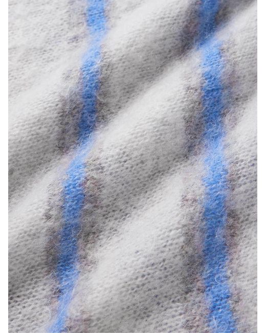 Acne Blue Kwatta Striped Brushed-Knit Sweater for men