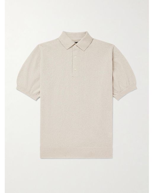 Beams Plus Polohemd aus Bouclé aus einer Baumwollmischung in White für Herren