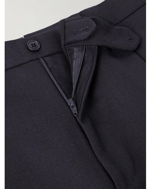 Saman Amel Blue Amo Straight-leg Cotton-blend Suit Trousers for men