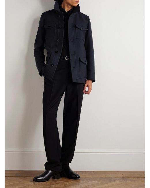 Tom Ford Blue Virgin Wool Overshirt for men