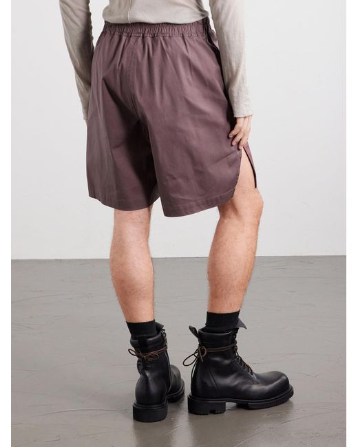 Rick Owens Purple Boxer Straight-leg Stretch-cotton Canvas Drawstring Shorts for men