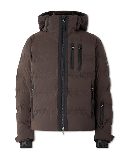 Bogner Brown Padded Quilted Shell Jacket for men