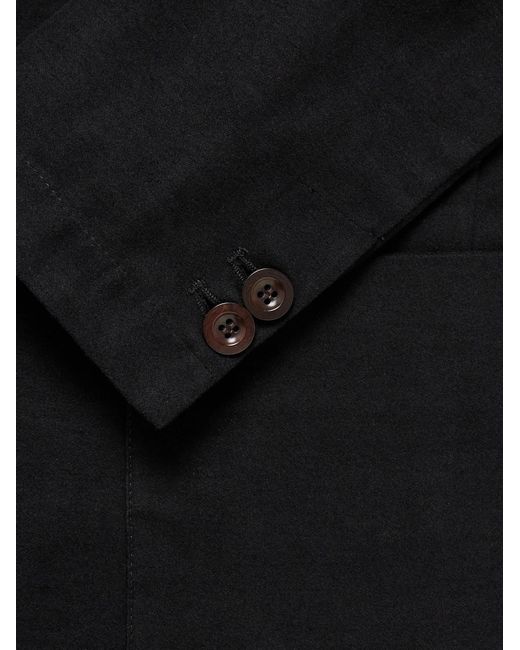 Mr P. Black Organic Cotton-Blend Moleskin Suit Jacket for men