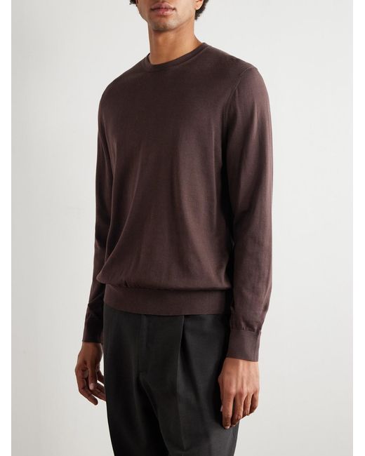 Loro Piana Purple Ice Wish Sea Island Cotton Sweater for men