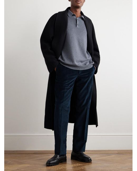 Loro Piana Blue Jarno Straight-Leg Cotton-Corduroy Trousers for men