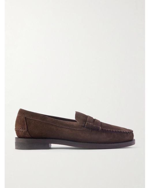 Sebago Brown Classic Dan Suede Penny Loafers for men