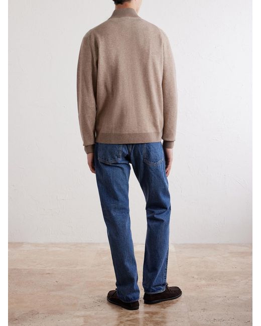 Slowear Pink Virgin Wool Half-Zip Sweater for men