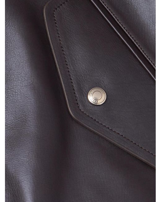 Loro Piana Blue Johnie Leather Bomber Jacket for men