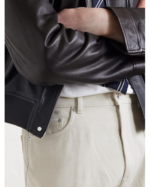 Dunhill White Tapered Cotton-blend Twill Trousers for men