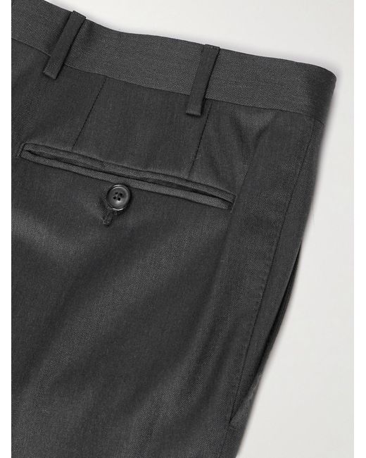 Canali Gray Slim-fit Straight-leg Super 150s Wool-twill Suit Trousers for men