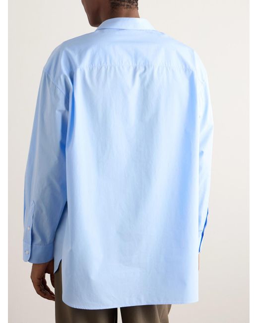Camicia in popeline di cotone Lukre di The Row in Blue da Uomo