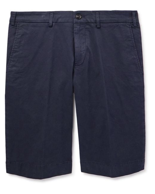 Canali Blue Straight-leg Cotton-twill Shorts for men