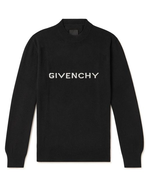 Givenchy Black Archetype Logo-intarsia Wool Sweater for men