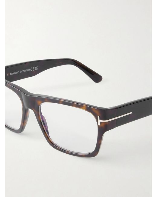 Tom Ford Black Square-Frame Acetate Glasses for men