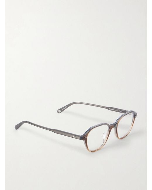 Garrett Leight Gray Galloway Rectangular-Frame Acetate Optical Glasses for men