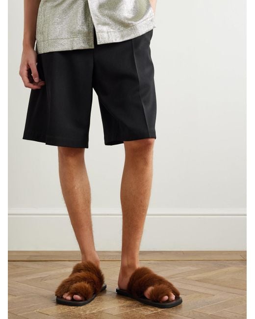 Dries Van Noten Brown Shearling Sandals for men