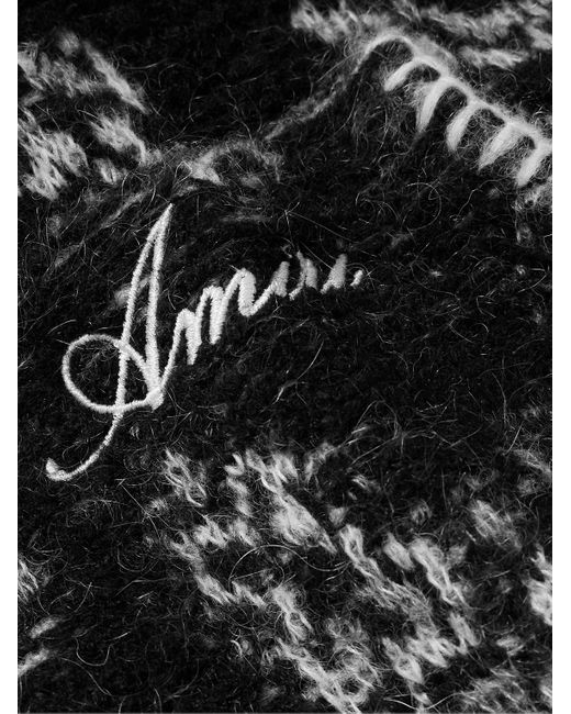 Amiri Black Bandana Whipstitched Jacquard-knit Hoodie for men