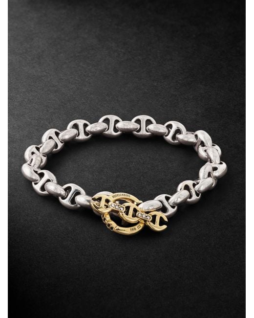Hoorsenbuhs Black Open-linktm Sterling Silver Diamond Chain Bracelet for men