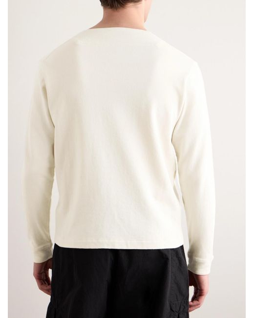 C P Company Sweatshirt aus Baumwoll-Jersey mit Bouclé-Besatz und Logostickerei in White für Herren