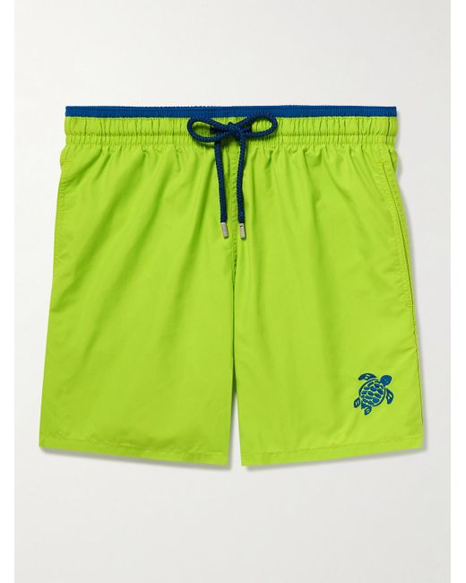 Vilebrequin Green Moka Straight-Leg Mid-Length Econyl Swim Shorts for men