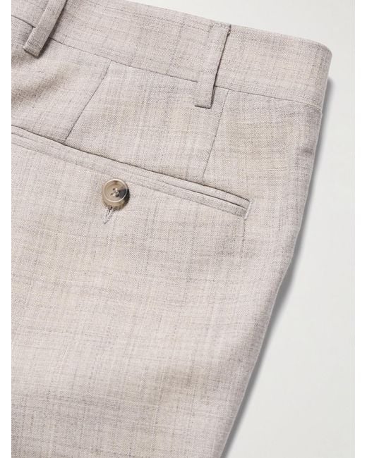 Canali Natural Wool, Silk And Linen-Blend Suit Trousers for men