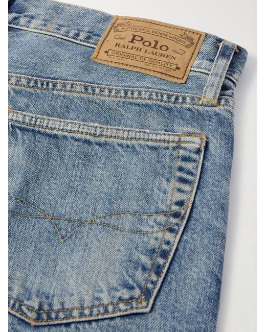 Jeans a gamba dritta in denim riciclato effetto consumato Heritage di Polo Ralph Lauren in Blue da Uomo