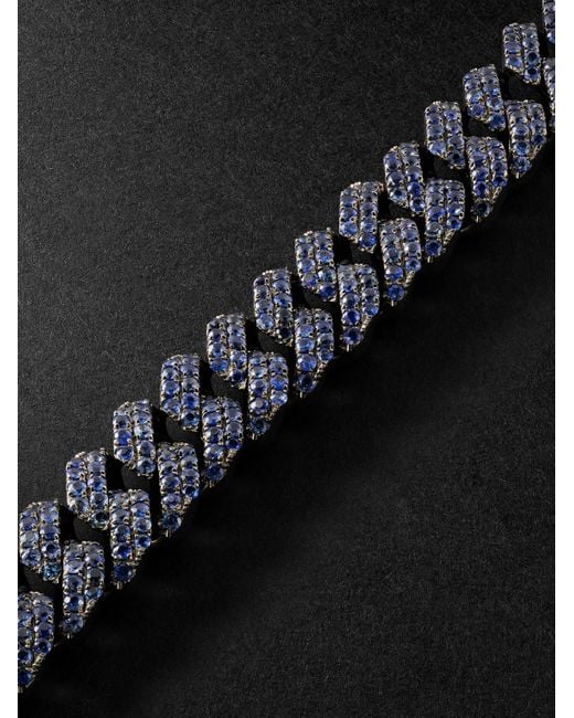 SHAY 18-Karat Blackened Sapphire Chain Bracelet for men