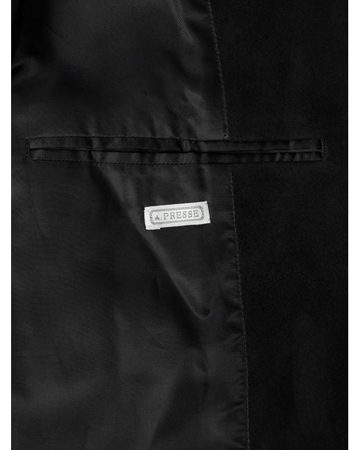 A.PRESSE Black Suede Blazer for men
