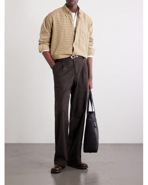 Beams Plus Natural Button-Down Collar Checked Cotton Shirt for men