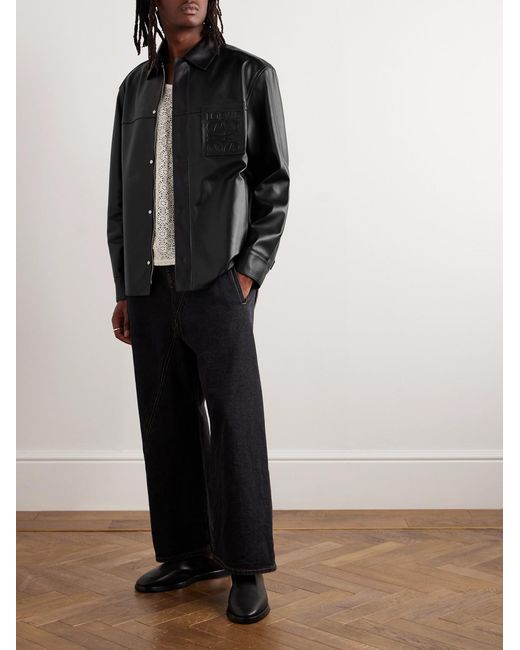 Loewe Black Leather Jacket for men