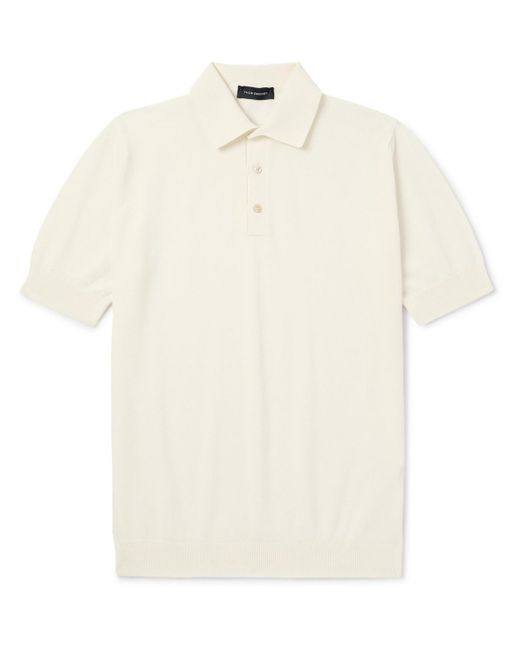 Thom Sweeney White Slim-fit Cotton-piqué Polo Shirt for men