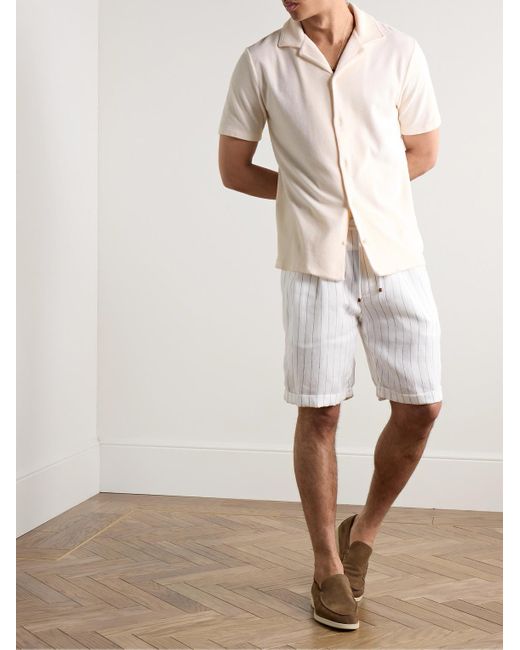 Altea Natural Harvey Camp-collar Cotton-terry Shirt for men
