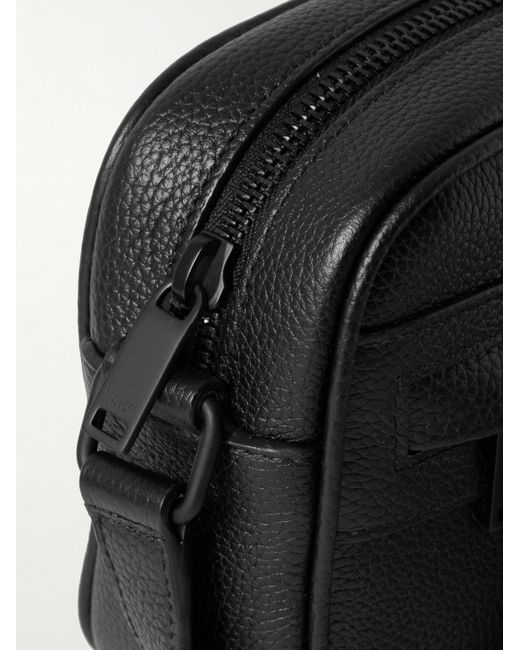 Saint Laurent Black Camp Small Logo-print Full-grain Leather Camera Bag for men