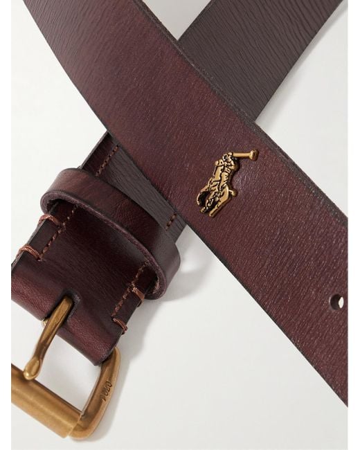 Polo Ralph Lauren Brown 3.5Cm Logo-Detailed Leather Belt for men