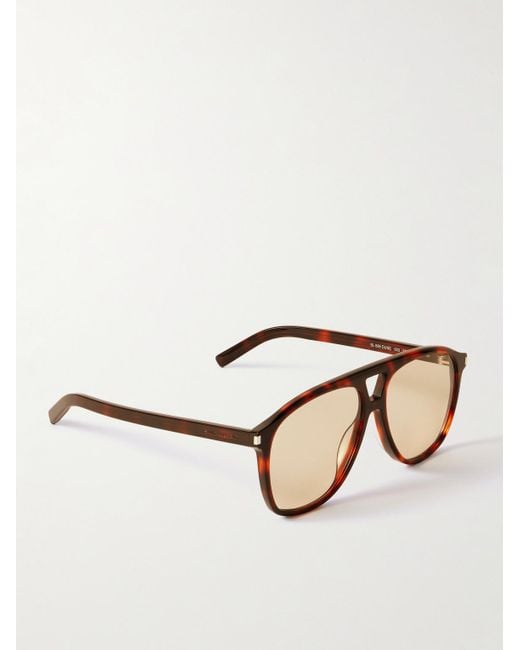 Saint Laurent Pilotensonnenbrille aus Azetat in Schildpattoptik in Natural für Herren