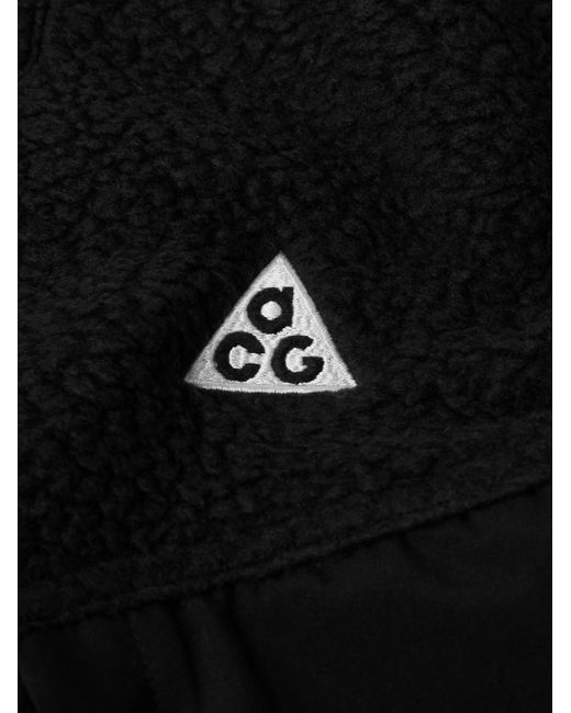 Nike Black Acg Arctic Wolf Logo-embroidered Polartec® Fleece Zip-up Sweatshirt for men