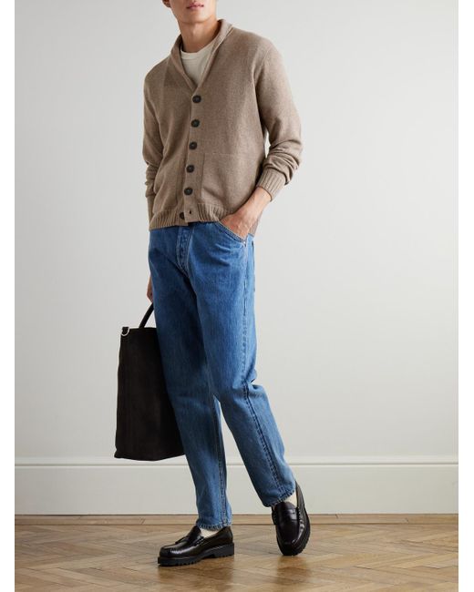 John Smedley Natural Rockford Shawl-collar Recycled-cashmere And Merino Wool-blend Cardigan for men