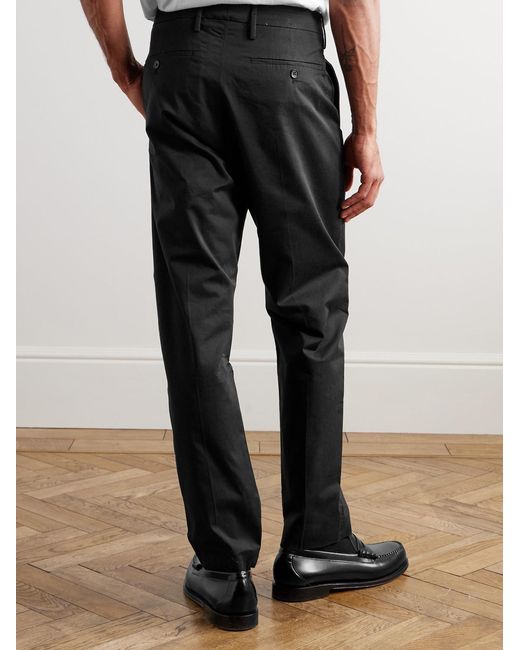 NN07 Black Bill 1804 Straight-Leg Organic Cotton-Blend Trousers for men
