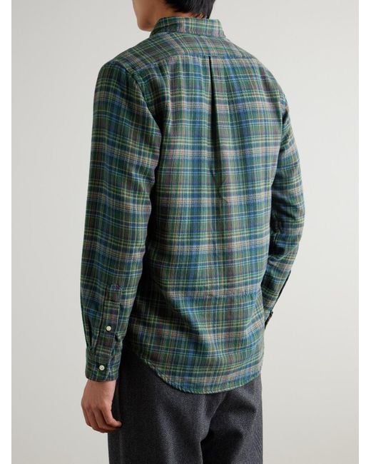 Polo Ralph Lauren Hemd aus kariertem Baumwollflanell mit Button-Down-Kragen und Logostickerei in Multicolor für Herren