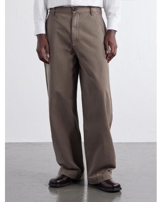 Agolde Brown Warwick Wide-Leg Recycled-Cotton Twill Trousers for men