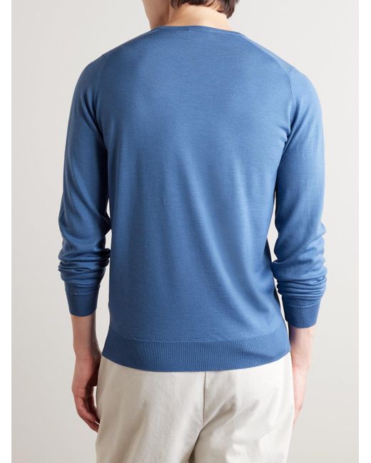 John Smedley Blue Slim-fit Merino Wool Sweater for men