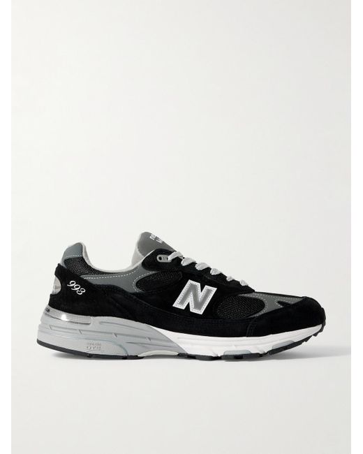 New Balance Black Mius 993 Suede, Mesh And Leather Sneakers for men