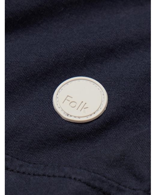 Folk Blue Assembly Cotton-Jersey T-Shirt for men