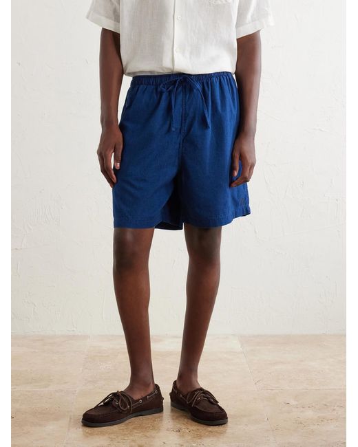 Polo Ralph Lauren Blue Wide-Leg Cotton-Woven Shorts for men