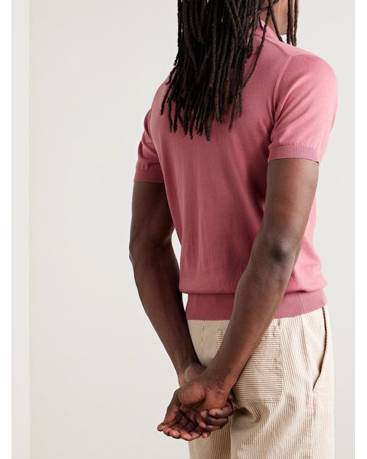 Piacenza 1733 Pink Slim-Fit Cotton Polo Shirt for men