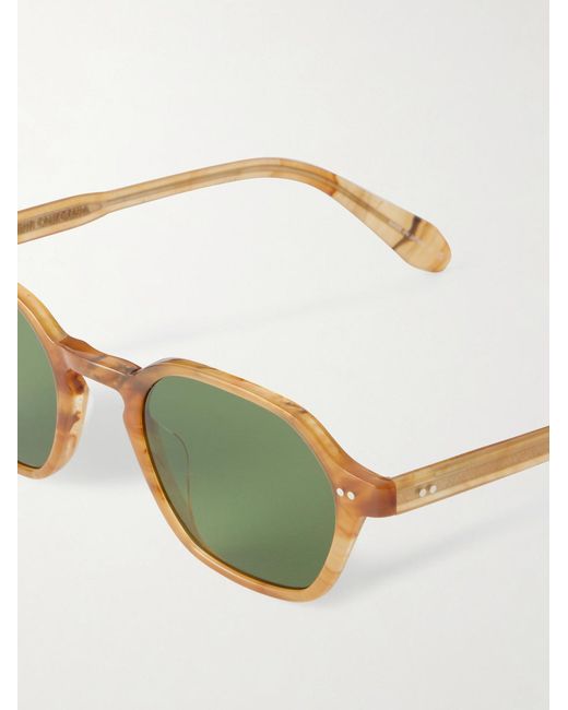 Garrett Leight Green Temescal Hexagon-Frame Acetate Sunglasses for men